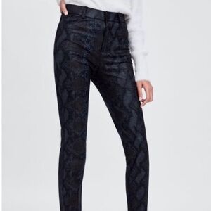 Zara Trafaluc Dark Grey Snakeskin Print Leggings